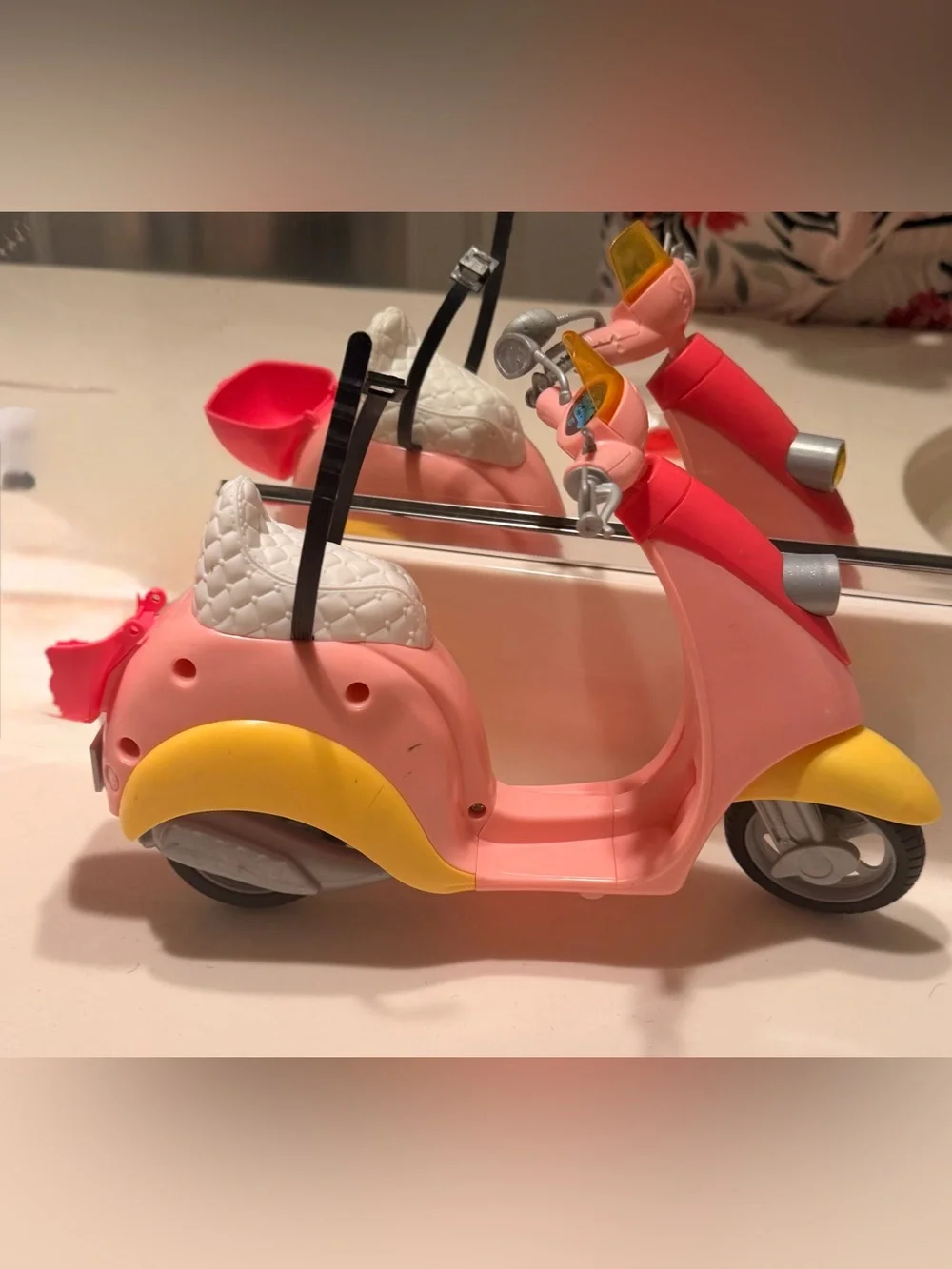 Barbie Pink and Yellow Scooter Moped Vehicle Toy - Mattel Original  Pink and Yel